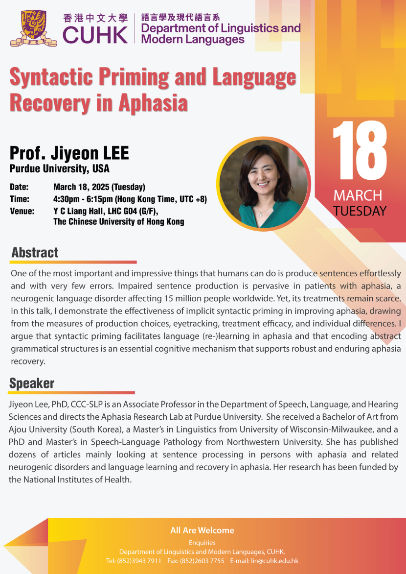 Syntactic Priming and Language Recovery in Aphasia